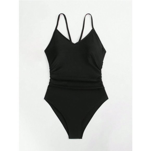Classic Cut Out Ring Linked One Piece Swimsuit black - Picture 5 of 8